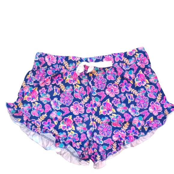SIMPLY SOUTHERN women's floral shorts tropical ruffle hem Drawstring size S - Picture 1 of 10